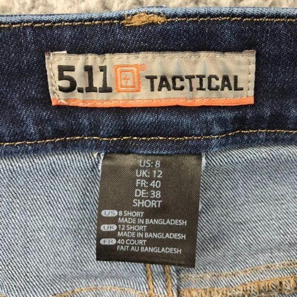 5.11 TACTICAL Womens Size 8 Short BRITTA Slim Leg Dark Wash Stretch Denim Jeans - Picture 5 of 15